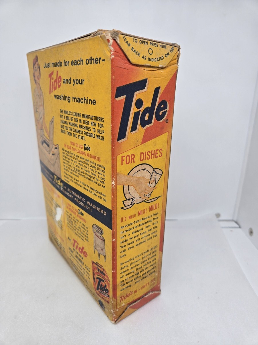Tide Laundry Detergent 20oz Box Unopened Vintage 1950s Gift