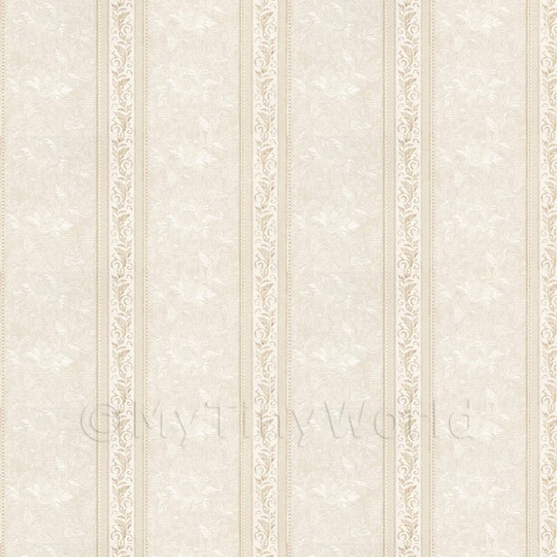 Confezione Di 5 Bambole Casa Ornato Pallido Beige Carta da Parati a Righe Fogli