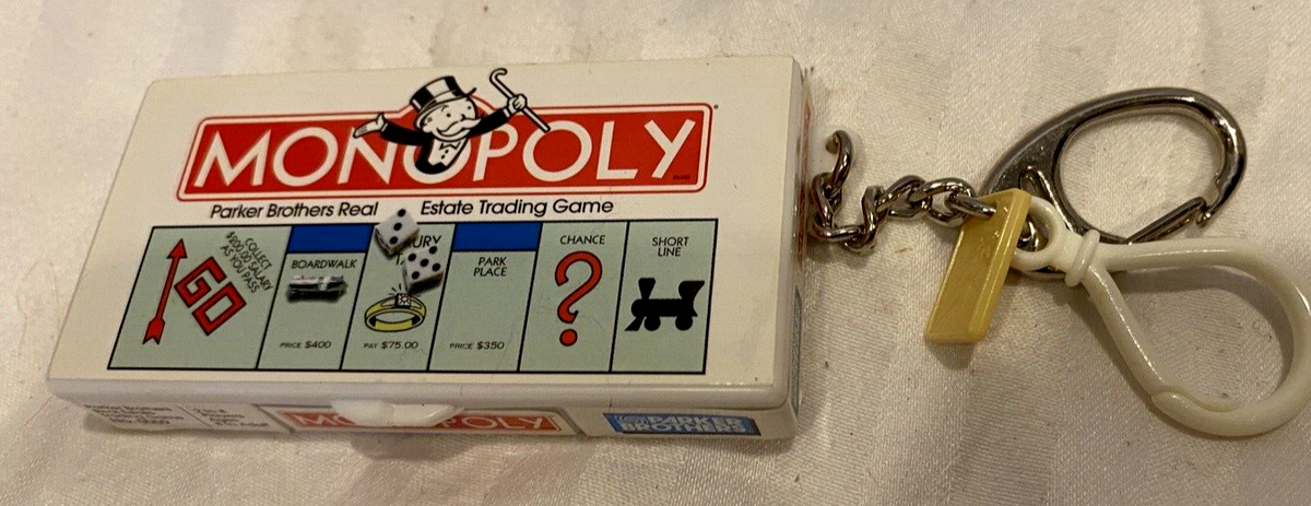 mini Monopoly Board Game Keychain Mini Gameboard w Dice Pieces 3