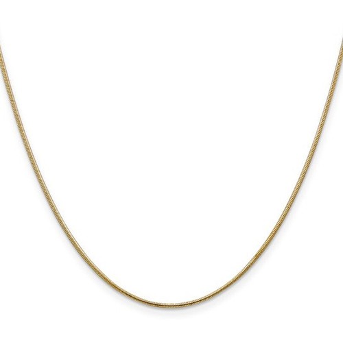 Cadena redonda de serpiente de oro amarillo 14K de 1,10 mm 16"" 18"" 20"" 22"" 24"" 30"" broche de langosta - Imagen 4 de 5