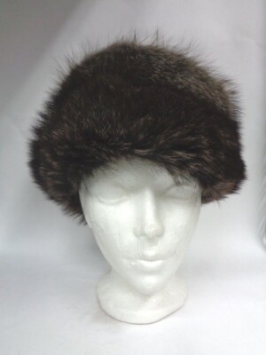 EXCELLENT NATURAL RACCOON FUR HAT CAP WOMEN WOMAN SIZE ALL  display picture 1