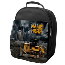 Personalised Lunch Bag School Digger Boys Kids Cooler Builder Lunchie Box LB005