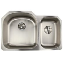 Undermount 18-Gauge Stainless Steel 31-1/2 in. 70/30 Double Bowl