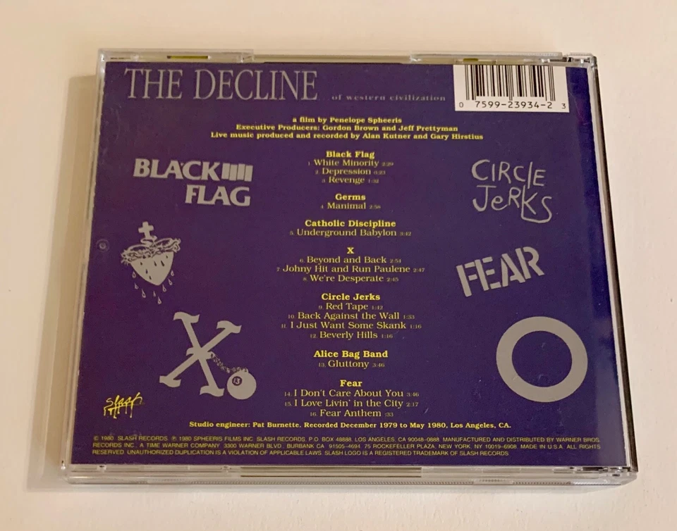 (NM) Soundtrack CD - The Decline Of Western Civilization (1993) Black Flag Germs - Image 2 of 4