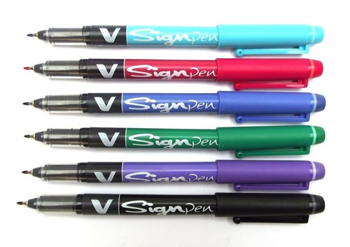 Pilot V Sign Marker Pens Liquid Ink Fibre Tip 2.0mm - Available in 6 Colours - Picture 2 of 11