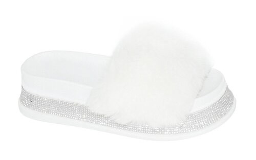 PANTOFOLA D’ORO Goldenr Ciabatta donna in pelliccia con sandalo in pietra ds29