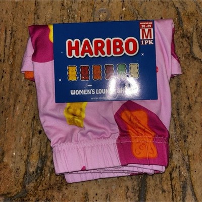 Haribo Women's Lounge Shorts Pink Gummy Bear Print Stretch Elastic Waist M