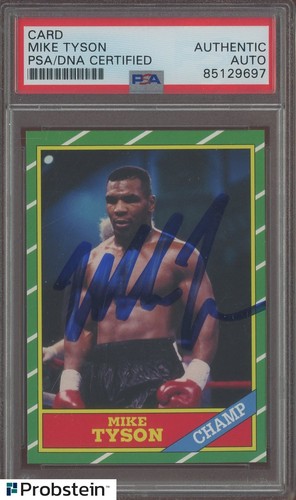 Mike Tyson Signed Custom Boxing Card PSA/DNA AUTO