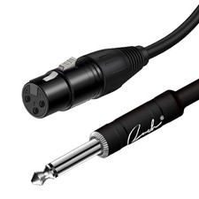 10 FT Female XLR to 1/4 TS Mono Jack Microphone Cable Unbalanced Mic Black