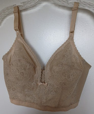 Lady Marlene 100 nylon solid beige long-line bra 38B