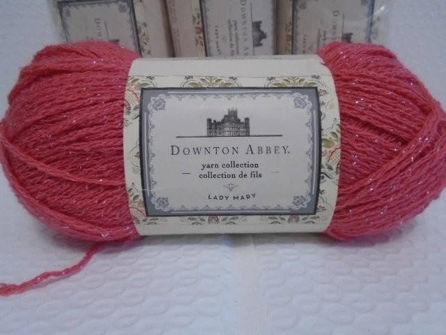 Four 3 oz Skeins Downton Abbey Lady Mary, Metallic Color Coral Shine - Image 3 of 4