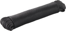 Black Dacron Polyester Rope 1/8 Inch 100Ft,High Density UV Resistant Braided Cor