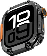 Metal Armor Case 2 in 1 for Apple Watch Series 11 46mm Rugged Military Protectio