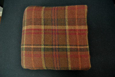 VTG Ralph Lauren King Wool Blanket Plaid Rust Brown JM26 6