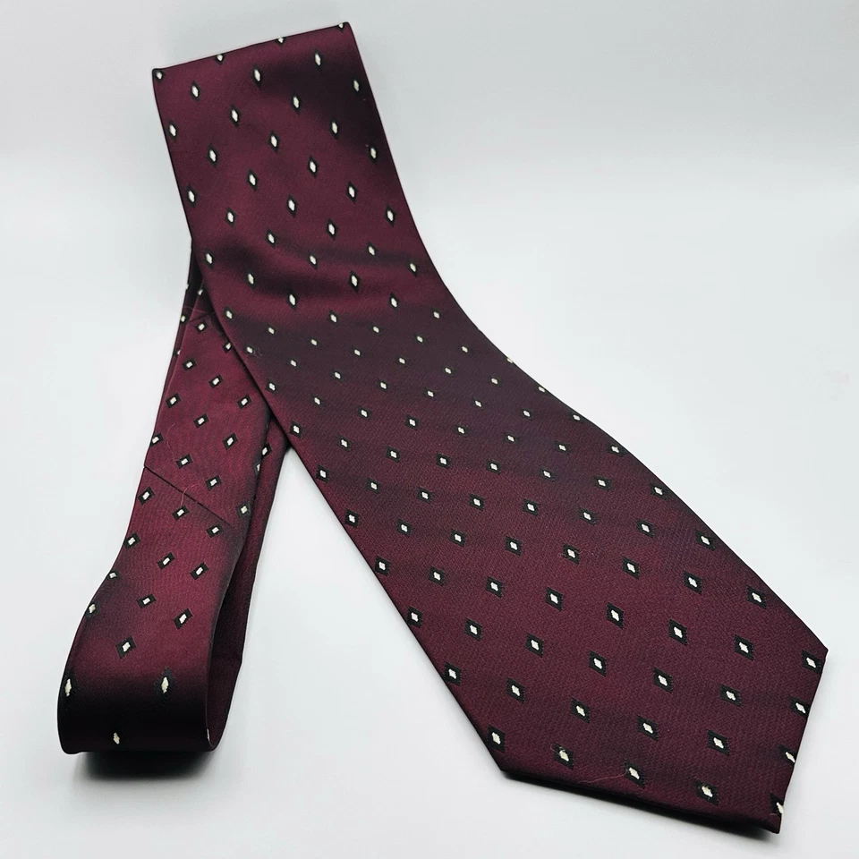 Corbata Pierre Cardin rojo oscuro patrón seda para hombre vintage París lujo EXCELENTE Foto 3 de 4