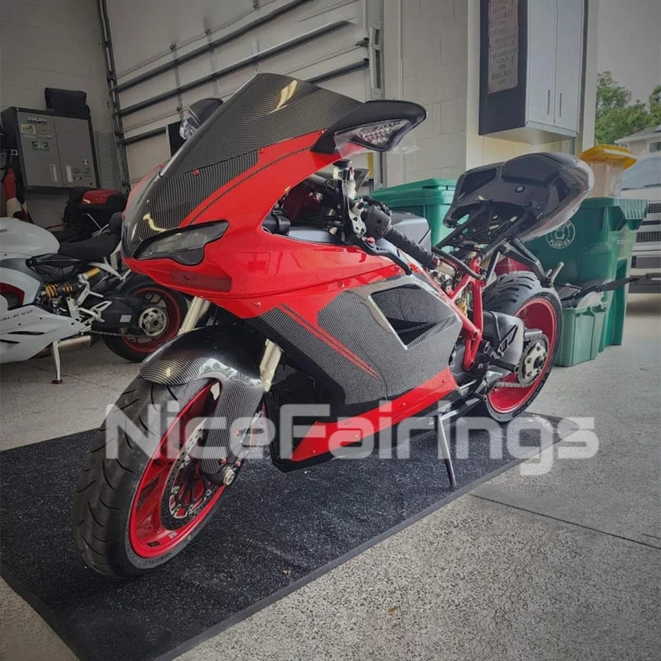 Carenados de moto para Ducati 1098/848/1198 2007-2012 carrocería color fibra carbono Foto 2 de 4