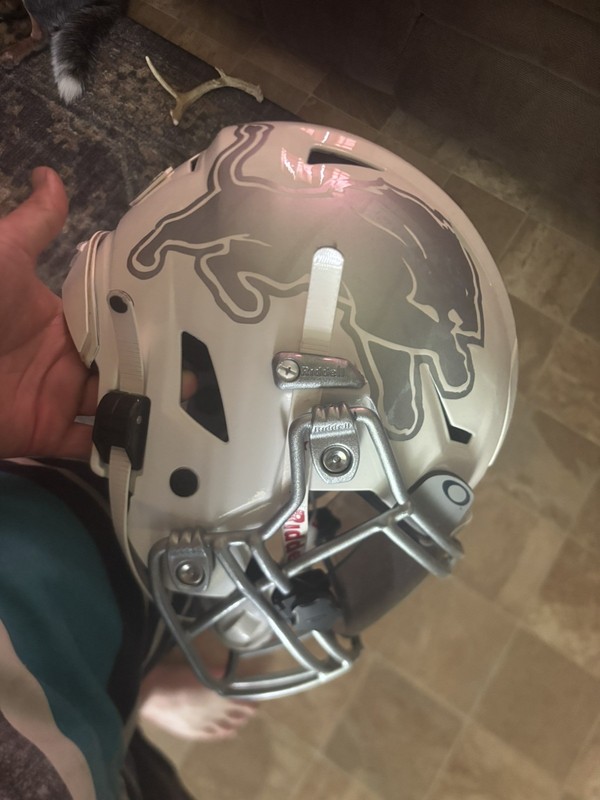 CALVIN JOHNSON WHITE CUSTOM AUTHENTIC SIGNED DETROIT LIONS SPEEDFLEX WVISOR