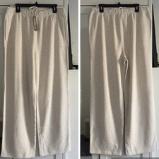Skims Cotton Fleece Classic Straight Leg Pant in Oatmeal Heather Size Large