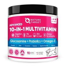 NATURE TARGET Dog Vitamins Powder, Probiotics  Digestive Enzymes for Gut