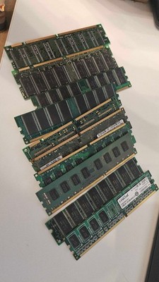 Lot of 10 DDR1 DDR2 DDR3 bulk ram for parts
