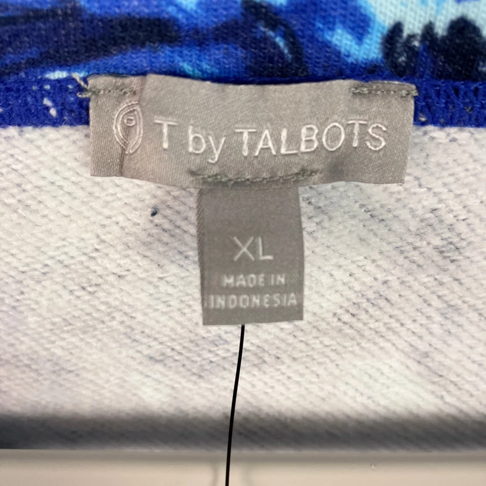 T by Talbots Women's Long Sleeve Pullover Sweatshirt Size XL Blue Clustered NWT - Image 3 of 4