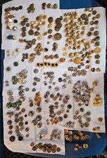 Lot Victorian, Mother Pearl, glass, Foreign Miltary, Antique, 1000+buttons