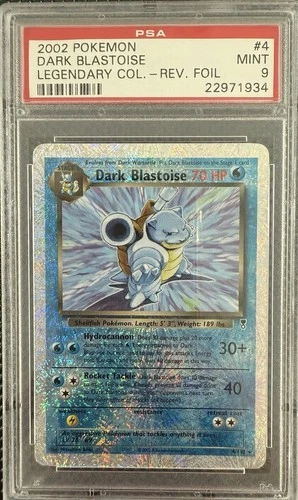 2002 Pokemon Dark Blastoise Legendary Coll. Reverse Holo Rare #4 PSA 9