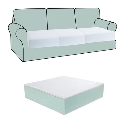 HOMBYS Couch Cushion Replacement Wrapped with Polyester 24''x24''x6'', White 