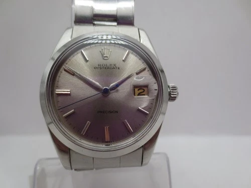 VINTAGE ROLEX PRECISION OYSTERDATE REF#6694 STAINLESS STEEL HANDWIND MENS WATCH