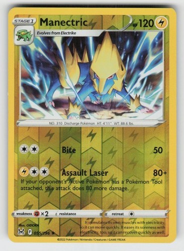 Reverse Holo Manectric 055/196 Rare Lost Origin Near Mint