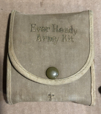 Vintage Ever-Ready Handy Kit Safety Razor Travel Set Canvas Case