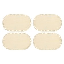 10" x 6" Crochet Basket Bottom, 4Pcs Oval Blank Wooden Base