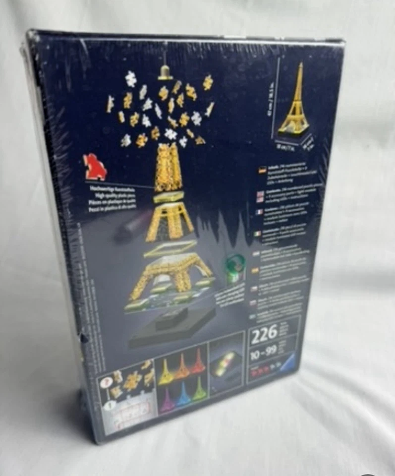 NUEVO ROMPECABEZAS SELLADO RAVENSBURGER 3D TORRE EIFFEL EDICIÓN NOCTURNA 216 Piezas  Foto 4 de 4