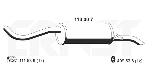 EndschalldäMpfer NachschalldäMpfer Ernst 113007 FüR VW FOX 5Z1 5Z3 5Z4 5Z5-image