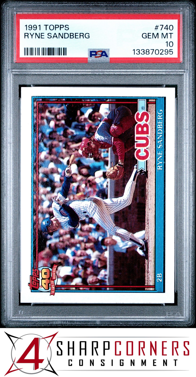 1991 TOPPS #740 RYNE SANDBERG CUBS HOF PSA 10