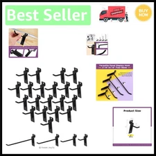 Versatile 20Pcs 2 Inch Upturned Slatwall Hooks for Space-Saving Storage - Black