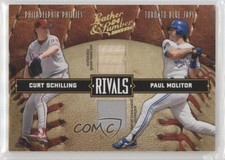 2004 Donruss Leather & Lumber Rivals Materials Curt Schilling Paul Molitor ex0