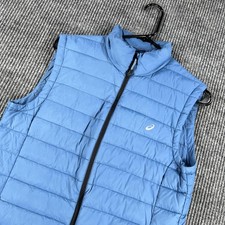 ASICS Vest Womens Medium Blue Quilted Down Pu...