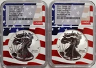 2021 WS $1 Silver Eagle T-1 & T-2 Reverse Proof 2-Coin Design Set NGC PF70 FDOI