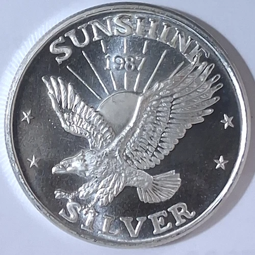 1 oz Silver Round/Medal 1987 Sunshine Mint Silver Eagle - BU from tube
