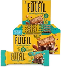 FULFIL Protein Snack Bars, Chocolate Salted Caramel 1.41 Ounce (Pack of 12) 
