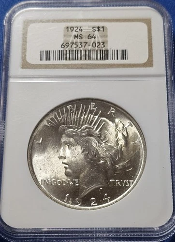1924 Peace Dollar MS 64. Beautiful Coin!!!