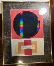 VTG 8" 200mm Silicon Semiconductor IC Chip Lithography Wafer Mounted in Frame