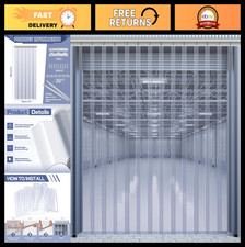 Heavy Duty 36x80 Inch PVC Strip Door Curtain Kit - Waterproof Clear for Cooler,