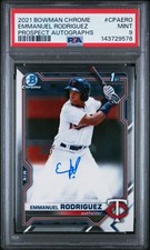 Emmanuel Rodriguez 2021 Bowman Chrome Prospect Auto PSA 9 MINT Twins 1st RC