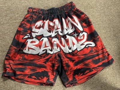 Stain bandz studios Shorts Graphic Print, Red/Black size large