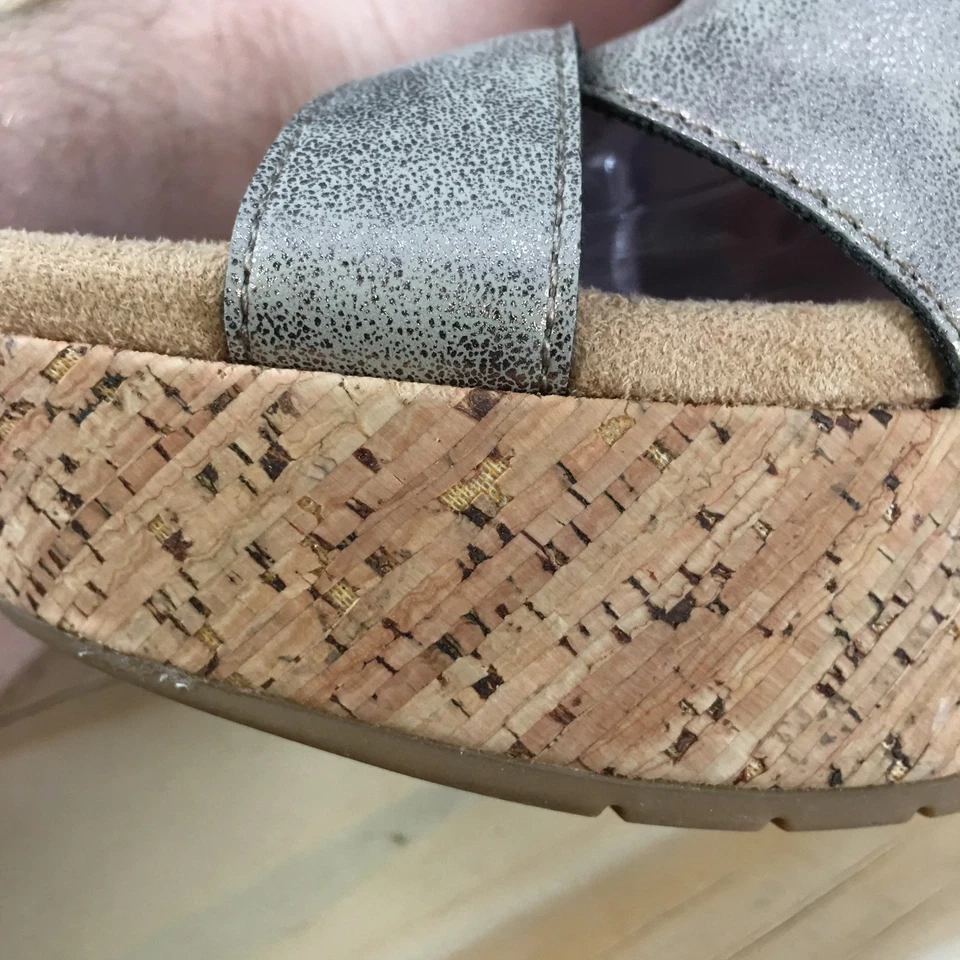 Sandalias Clarks para mujer 9,5 M Annadel Eirwyn tacones de cuña plateados 26182277 Foto 4 de 4