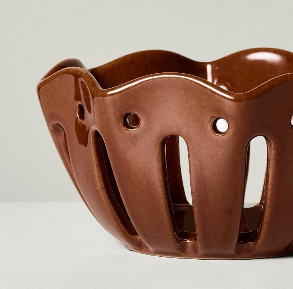 Juego de 4 mini cuencos de borde ondulado tostado/marrón/verde/tostado de invierno - magnolia de hogar y mano Foto 3 de 3