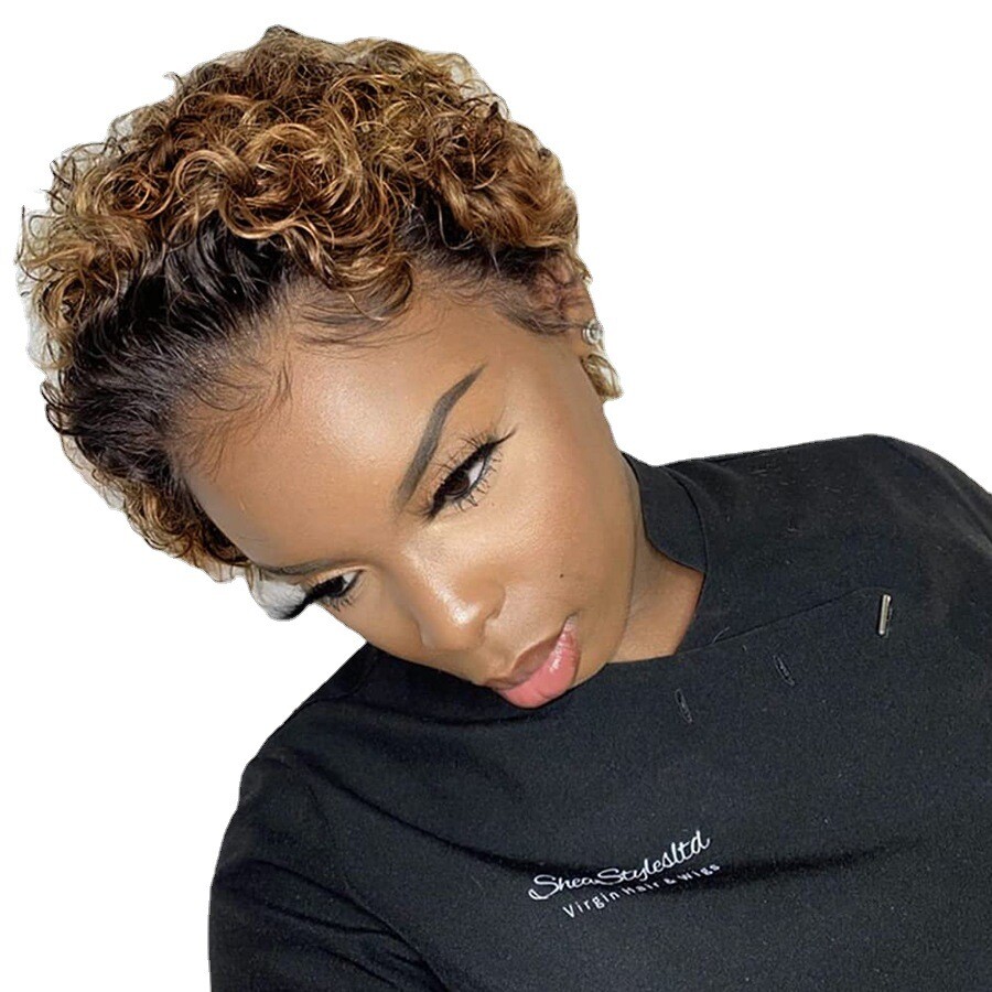 NEW ! Women & Men Short Curly Wig Dark Blonde Amazon.com : Sallcks Mens Short Curly Blonde Wig Natural  main image 2