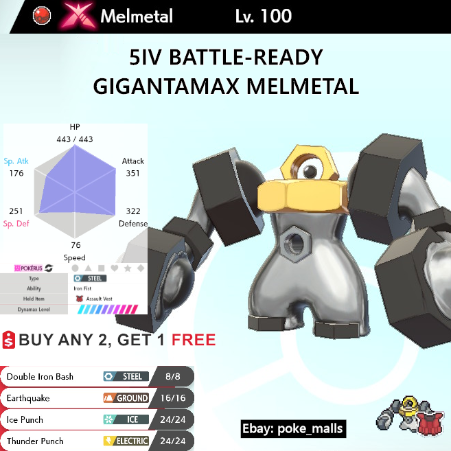 Gigantamax Melmetal • Competitive • 6IVs • Level 100 • Online